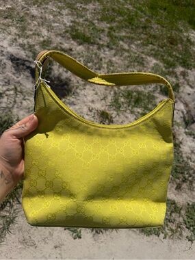 Gucci Yellow GG Monogram Shoulder Bag